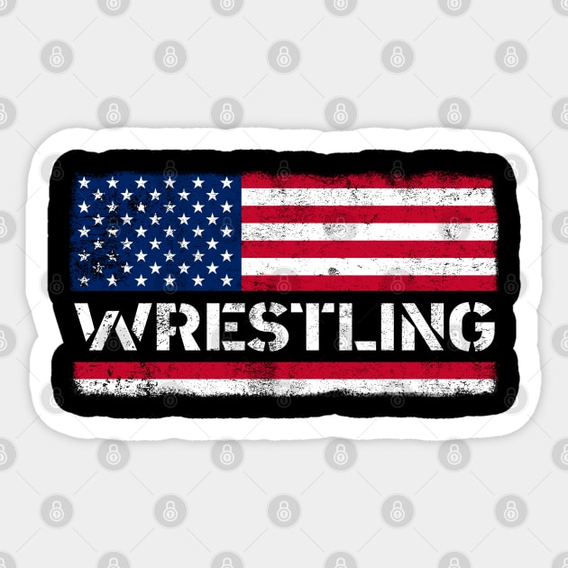 Wrestling 4th of July American Flag Sticker by angel